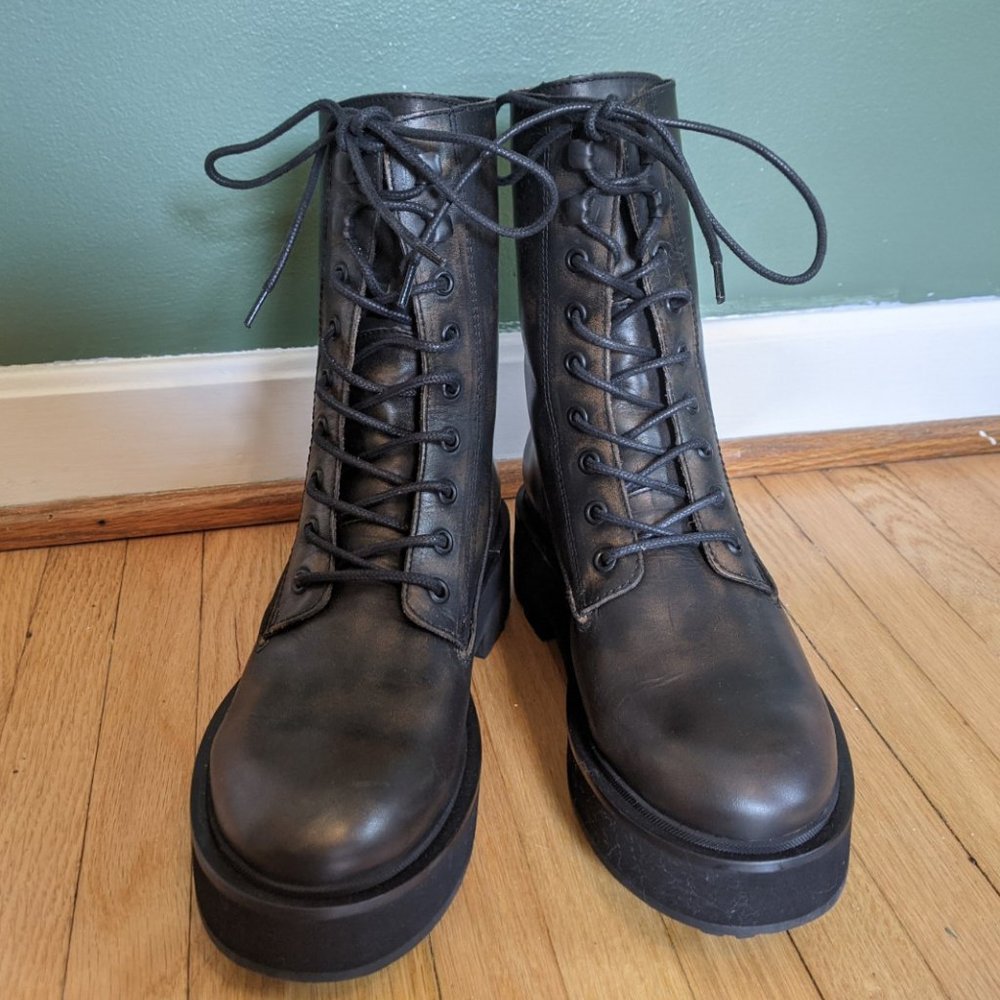 NWT Free People Collins Combat Boot / Black - Picture 6 of 7
